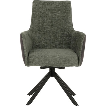 Carmen Трапезен стол Carmen CAPRI, до 100kg, дамаска, прахово боядисана метална база, въртене на 360°, зелен (bt-3532128)