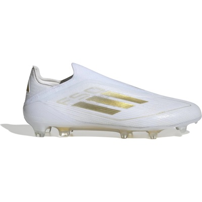 Мъжки футболни бутонки Adidas F50 Elite Laceless Firm Ground Football Boots Mens - White/Gold/Wht