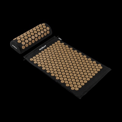 Rebel RBA-6002-GL Akupresúrna masážna podložka + vankúš 72 x 42 cm, čierna a zlatá