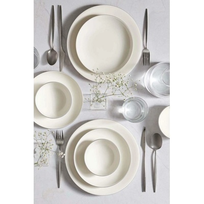 Asir Jídelní sada bílá stříbrná porcelán 710KTP4509 18 ks
