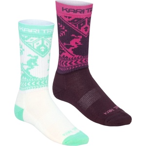 Kari Traa Дамски мериносови чорапи Kari Traa Women's Puffin Sock 2 Pack Merino socks - Jelly Mint - размер 38/39 (EU) (201-8750-0712)