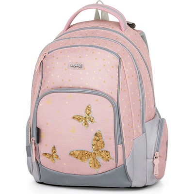 Oxybag batoh BUTTERFLY růžová šedá