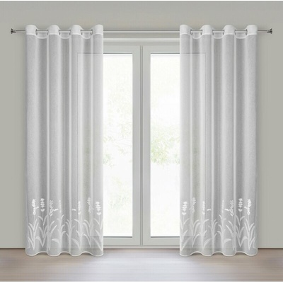 Takoy Bílá záclona z etaminu zdobená rostlinnou výšivkou 140x250 cm průchodka - TONYA-HF-478300 | 140 x 250 cm