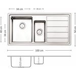 Leks MEGA 100.2 R/L TI Мивка за вграждане