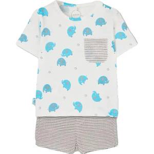 BOBOLI 213084 set - White / Grey (Elephant Print)