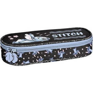 PASO Овален ученически несесер Paso Stitch - Sky Blue, 1 цип (DS25GG-013)