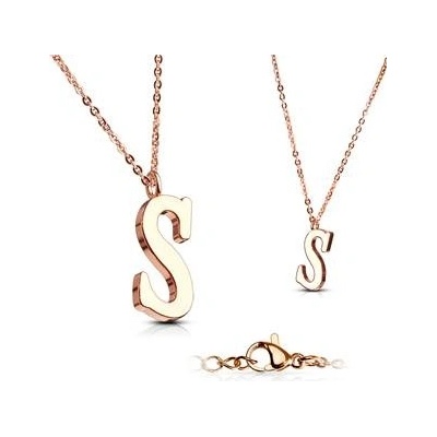 Šperky4U Zlacený ocelový řetízek s přívěškem iniciála OPD0231-S