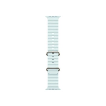 Apple Watch 49mm Band: Ice Blue Ocean Band - Natural Titanium Finish (mxtf3zm/a)