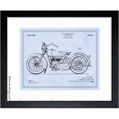 Ilustrace motorka Harley 1928