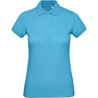 B&C Polokošile Inspire Polo piqué z bio bavlny dámské krátký rukáv COT 01044070500 Tyrkysová