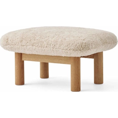 Audo Copenhagen Ottoman Brasilia, Sheepskin nature/natural oak