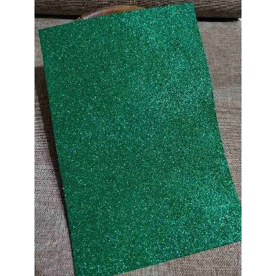 Pěnová guma Moosgummi s glitry 20x30 cm zelená