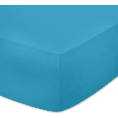 Плътен чаршаф с ластик от трико - светъл тюркоаз