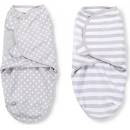 Summer Infant SwaddleMe zavinovačka 2ks šedé puntíky šedé proužky