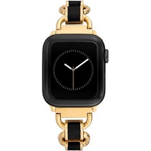Anne Klein Řemínek černý smalt pro Apple Watch 38mm / 40mm / 41mm zlatý WK/1020BKGP