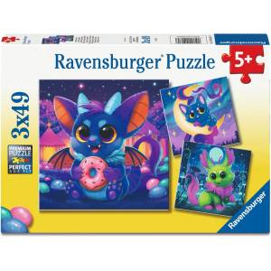 Ravensburger Пъзел Ravensburger от 3 x 49 части - Сладки демони (12004261)