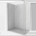 Mexen Kioto преграда за душ Walk-in 130 x 40 cm, прозрачен, четкан никел - 800-130-212-97-00-040 (800-130-212-97-00-040)