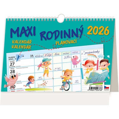 Stolní Helma Maxi rodinný plánovací 2026 – Sleviste.cz