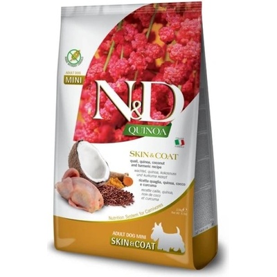 N&D Quinoa Dog Adult Mini Grain Free Skin & Coat Quail & Coconut 0,8 kg