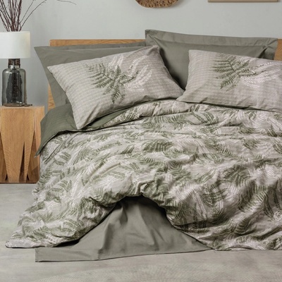 TopMebel Комплект калъфки за завивки Frond 4 бр Двойни 200x220 хаки цвят