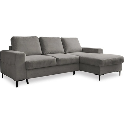 Miuform Сив разтегателен ъглов диван от рипсено кадифе (десен ъгъл) Lofty Lilly - Miuform (1050ON16)