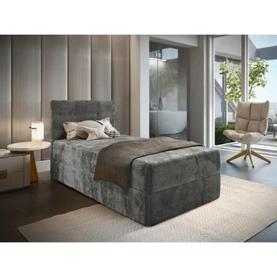 Textilomanie Glorien Boxspring velvet šedá s matrací Bonell pružinová Kronos 15