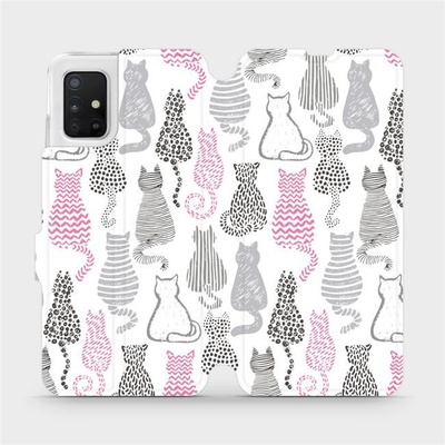 Pouzdro Mobiwear parádní flip Samsung Galaxy A51 - MX01S Kočičí zádíčka