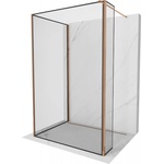 Mexen Kioto душ параван за баня Walk-in 100 x 90 x 30 cm, черна рамка, розово злато - 800-100-090-221-60-70-030 (800-100-090-221-60-70-030)
