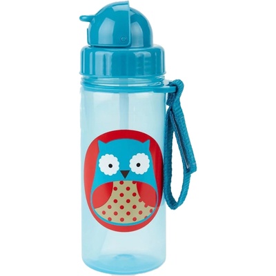 Skip Hop Бутилка със сламка Skip Hop Zоо - Owl, 385 ml (9N568110)