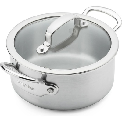 GreenPan Nerezový hrnec Premiere Pro se skleněnou poklicí, Ø 18 cm / 2,13 l CC010236-001