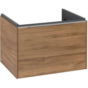 Villeroy & Boch Subway 3.0 - Шкафче за умивалник, 62x43x48 см, 1 чекмедже, Oak Kansas/лъскав алуминий C57500RH (C57500RH)