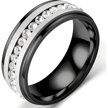 HARAHU Пръстен NO-17159 - Черен / Сребърен / 57mm KP17159 (NO-17159)