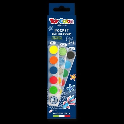 Toy Color Pasuto vodové farby 15 farieb 22 mm