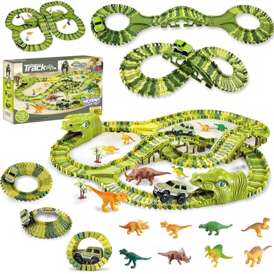 LEAN Toys Obrovské postavy áut na dinosaurej dráhe