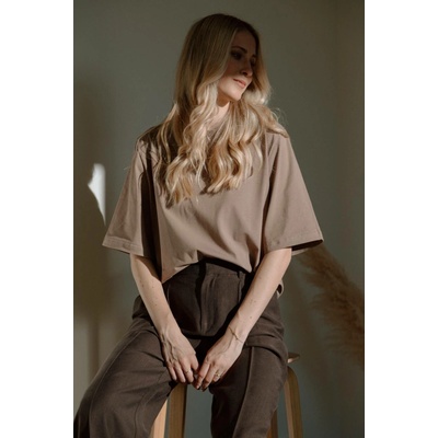 Dámské české oversized tričko hnědá