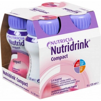 NUTRIDRINK COMPACT S PŘÍCHUTÍ JAHODOVOU POR SOL 4X125ML