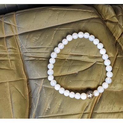 HANDMADE minerální náramek Opalite bílý 12902-16