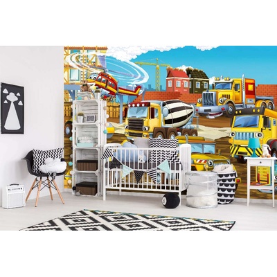 DIMEX ART Самозалепваща се флизелинова фототапета строителна площадка 375 x 250 см