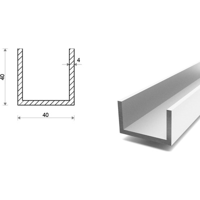 Hliníkový U profil 40x40x40x4