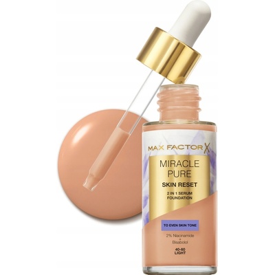 Max Factor Miracle Pure Skin Reset 2in1 Serum Foundation 40-60 Light 30 ml