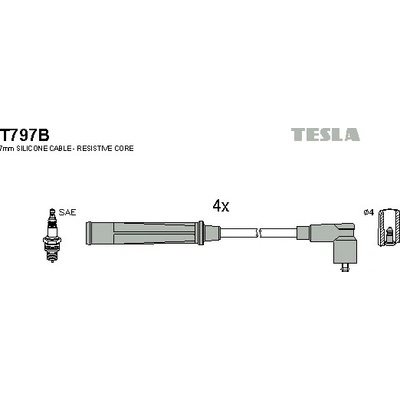 Sada zapaľovacích káblov TESLA T797B