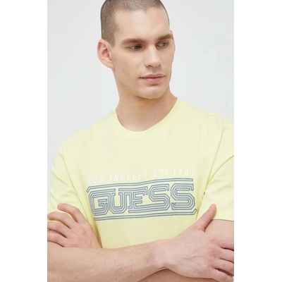 Guess Памучна тениска Guess в жълто с десен (Z3GI07.K8FQ4)