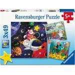 Ravensburger Пъзел Ravensburger от 3 х 49 части - Животни изследователи (12004048) - ozone