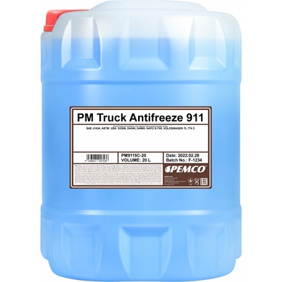 PEMCO Антифриз Truck син концентрат G11 (-76C) 20л (PEMCO Truck Antifreeze 911 20L)