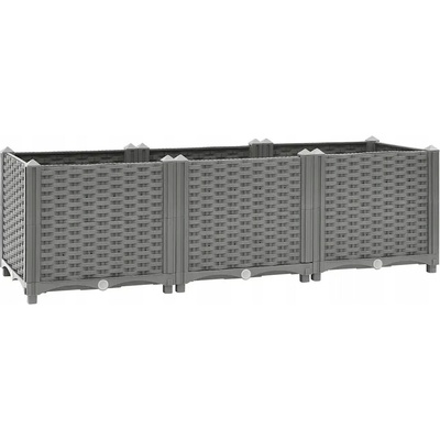 VidaXL Květináč 120 x 40 x 38 cm plast šedý