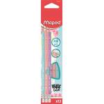 Maped Графитен молив с гума, HB, триъгълен, MAPED "BlackPeps Pastel", смесени пастелни цветове 851730 (851730)