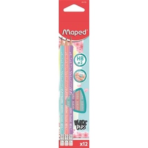 Maped Графитен молив с гума, HB, триъгълен, MAPED "BlackPeps Pastel", смесени пастелни цветове 851730 (851730)