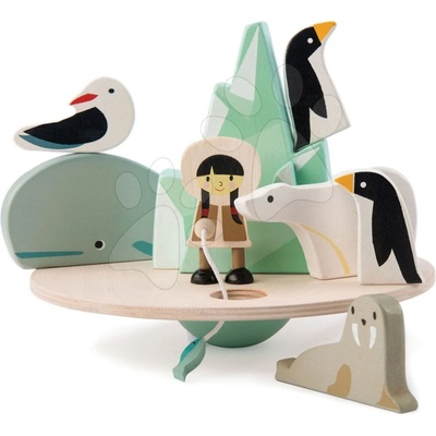 Tender Leaf Toys polárna kryha so zvieratkami Balancing Polar Circle a eskimákom na rybách TL8401
