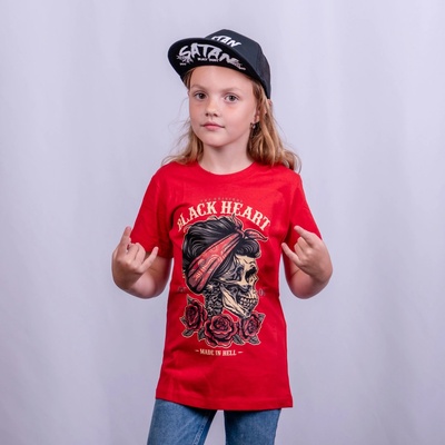 Black Heart PIN UP RED KID Černá