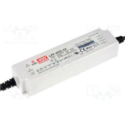 MEAN WELL LPF-60D-42 Napájecí zdroj: spínaný; LED; 60,06W; 42VDC; 1,43A; 90÷305VAC; IP67